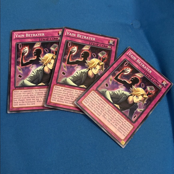 Yugioh Other - Yugioh Card Vain Betrayer Trap Card 1st Edition 1996 Three In Stock NWOTS